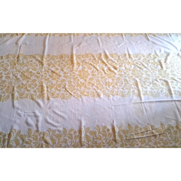 Vintage Organza Tablecloth XL Gold Floral Mid Century Banquet Party 100x63 - Picture 6 of 9